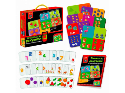 Гра розвивальна Vladi Toys з пластиковими картками. Вчимося рахувати (укр) VT1302-29