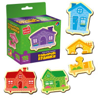 Розвиваюча гра Vladi Toys "Кольорові будинки" магнітні пазли VT1733-03