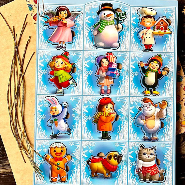 Сортер-вкладиш великий UBEE "Новорічний -1" з дерева ПСФ015 Сортер-вкладиш великий UBEE "Новорічний -1" з дерева ПСФ015