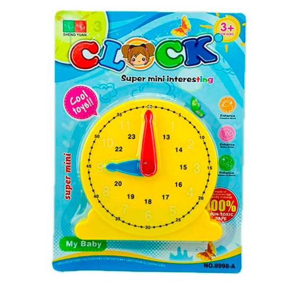 Ігровий годинник вивчення часу для дітей 8998-A_Yellow Ігровий годинник вивчення часу для дітей 8998-A_Yellow
