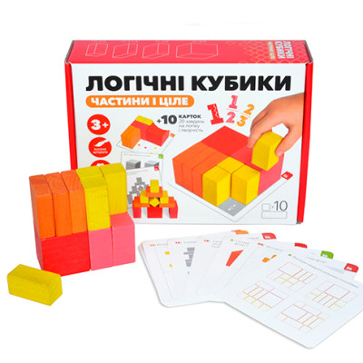 Гра дерев'яна "Логічні кубики" частини та ціле 900460