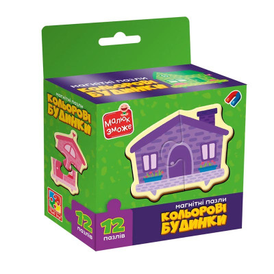 Розвиваюча гра Vladi Toys "Кольорові будинки" магнітні пазли VT1733-03