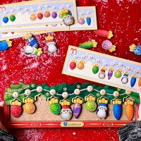 Розвиваюча гра з картками UBEE "Ялинкова гілочка з прикрасами" з дерева ПСФ139