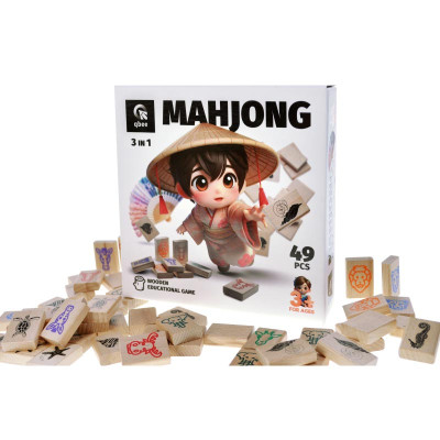 Розвиваюча гра qbee "Дитячий Маджонг" 49 деталей дерев'яна QB700-007 Розвиваюча гра qbee "Дитячий Маджонг" 49 деталей дерев'яна QB700-007