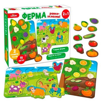 Гра настільна Ферма Рамки-вкладиші 2в1 ME5032-14 Гра настільна Ферма Рамки-вкладиші 2в1 ME5032-14