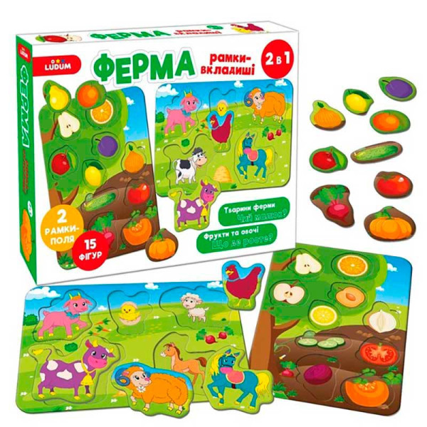 Гра настільна Ферма Рамки-вкладиші 2в1 ME5032-14 Гра настільна Ферма Рамки-вкладиші 2в1 ME5032-14
