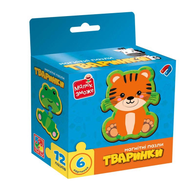 Розвиваюча гра Vladi Toys "Тваринки" магнітні пазли VT1733-04