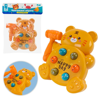 Розвиваюча іграшка Логіка-стукалка ведмедик з молотком PL-725-33
