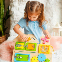 Бізіборд Vladi Toys "Будиночок" дерев'яний ZB3001-02