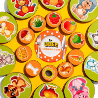 Гра на липучках Ubee - Хто що їсть деревяна ПСД276