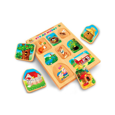 Рамка-вкладинка дерев'яна: "Хто де живе?" РВ-060 Рамка-вкладинка дерев'яна: "Хто де живе?" РВ-060