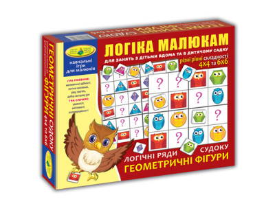 Гра "Логічні ряди. Геометричні фігури. Судоку" кор. Эн.2746