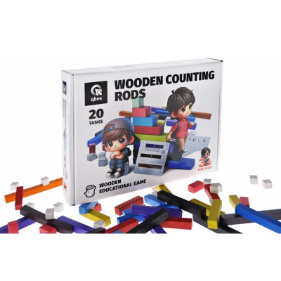 Розвиваюча гра qbee "Палички для лічби" НУШ 56 деталей дерев'яна QB700-003