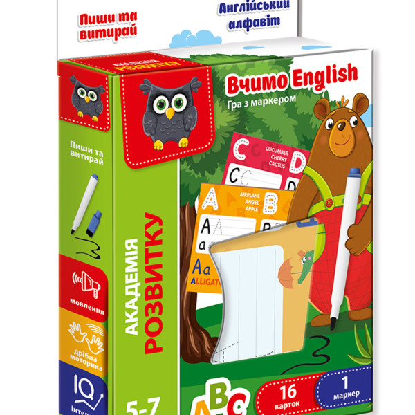 Гра розвиваюча Vladi Toys Академія розвитку Пиши та витирай. Англійська абе VT5010-23