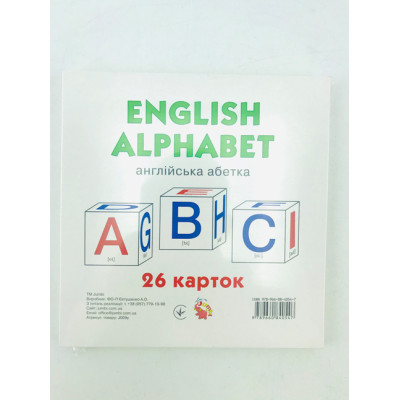 Картки великі Англ. алфавіт 26 карток укр J009y