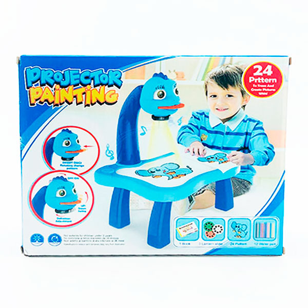 Дитячий стіл проектор для малювання з підсвічуванням Блакитний YM6886