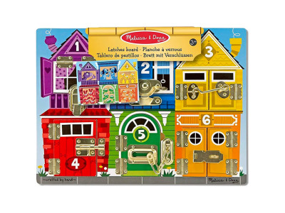 Розвиваюча іграшка Melissa&Doug Деревяна дошка із засувками 13785 Розвиваюча іграшка Melissa&Doug Деревяна дошка із засувками 13785