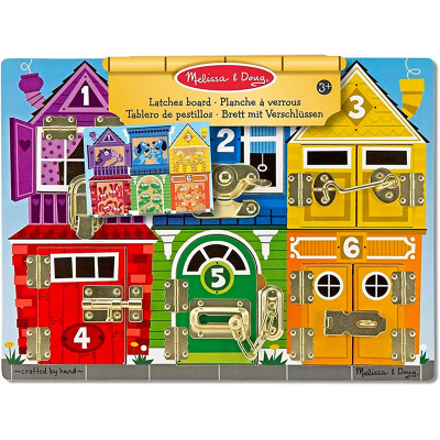 Розвиваюча іграшка Melissa&Doug Дерев'яна дошка із засувками 13785