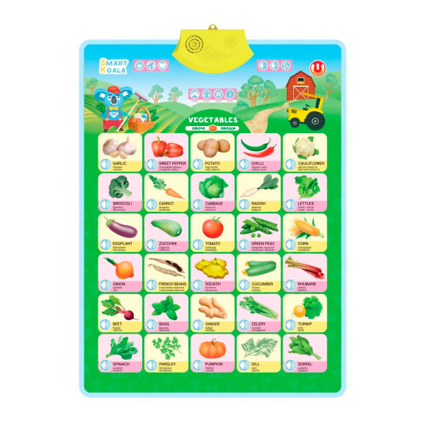 Інтерактивний навчальний аудіопостер Smart Koala VEGETABLES 208029