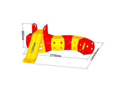 Дитяча Гірка з тунелем DOLONI-TOYS Червоно-жовта 01470/2