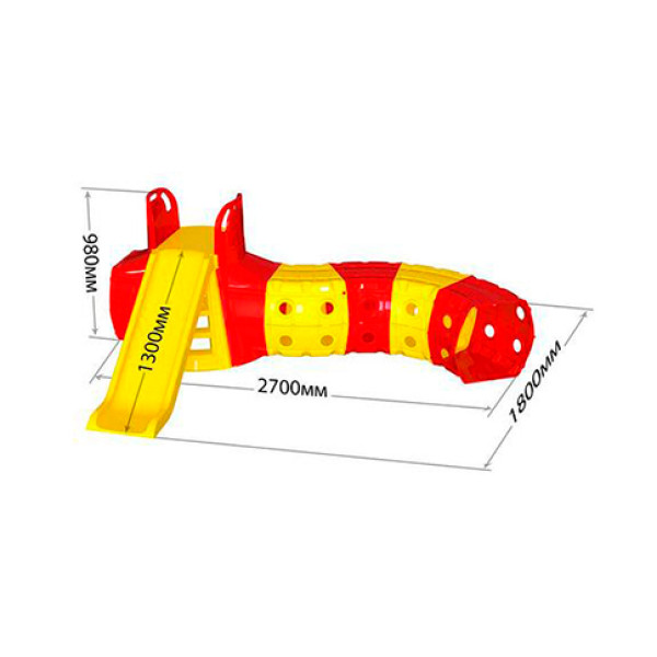 Дитяча Гірка з тунелем DOLONI-TOYS Червоно-жовта 01470/2