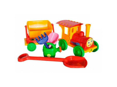 Поїзд-конструктор з пісочним набором №1 червоний 013222/3