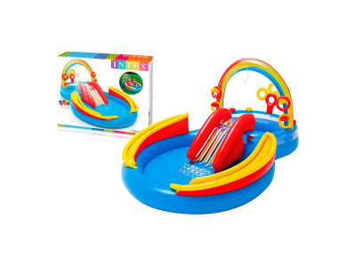 INTEX Ігровий центр 297x193x135см "Веселка" з гіркою 57453 INTEX Ігровий центр 297x193x135см "Веселка" з гіркою 57453