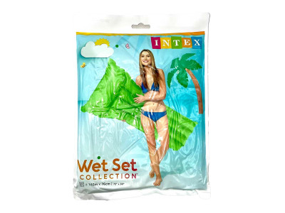 Надувний матрац для пляжу Intex з одномісним підголівником. 59717_Green