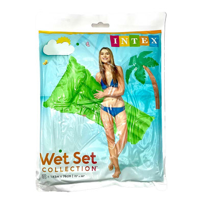 Надувний матрац для пляжу Intex з одномісним підголівником. 59717_Green