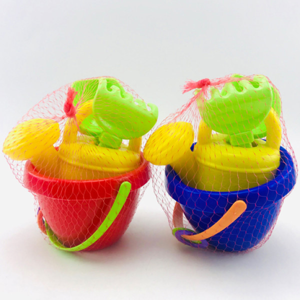 Пісочний набір "Латаття" №3 відро лійка лопата граблі в сітці Хар.1050