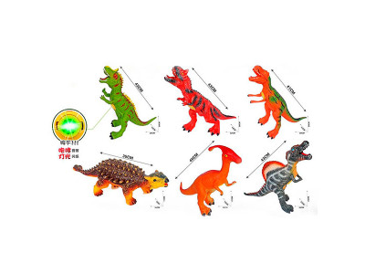 Тварини динозавр 6 видів мікс звук гума з силіконовою ватою/наповнювачем 4460-12