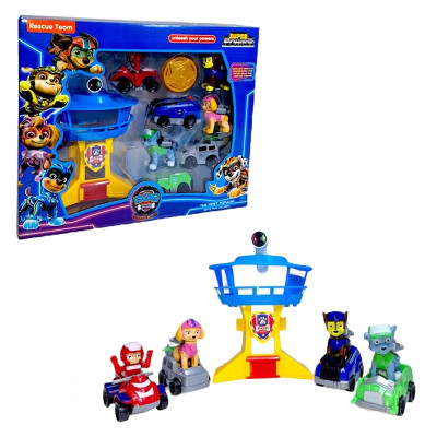 Ігровий Набір Щенячий патруль з транспортом H-06_Blue-Yellow