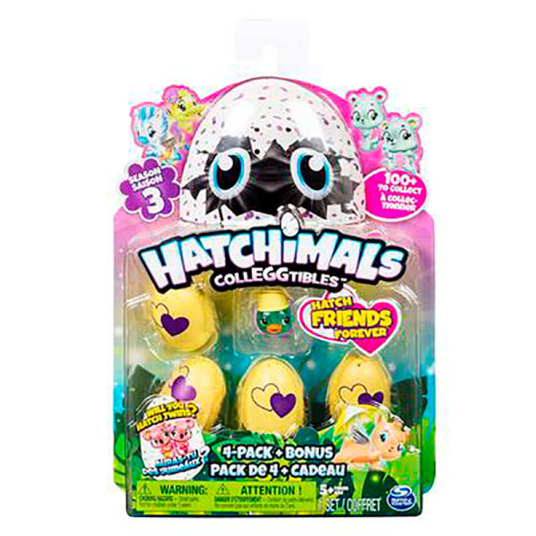 Hatchimals: набір з чотирьох колекційних фігурок в яйцях + бонусна фігурка SM19104/6041341