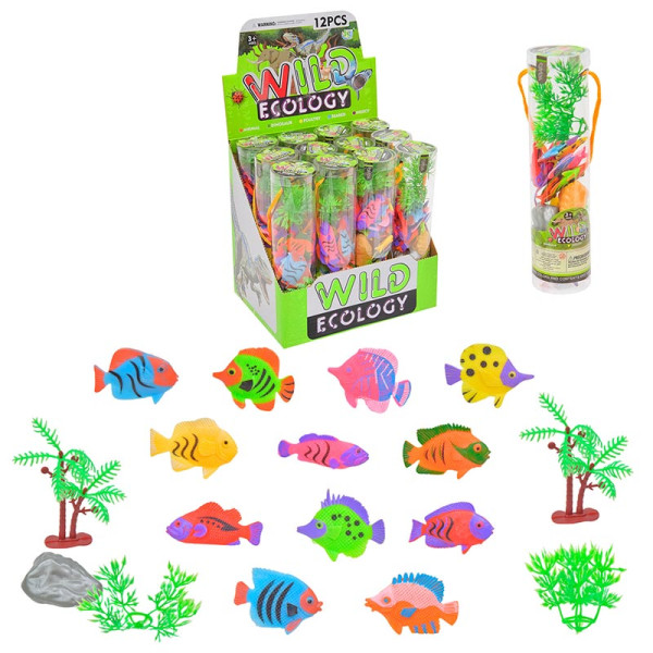 Набір гумових рибок 12 в 1 з рослинами 303-307