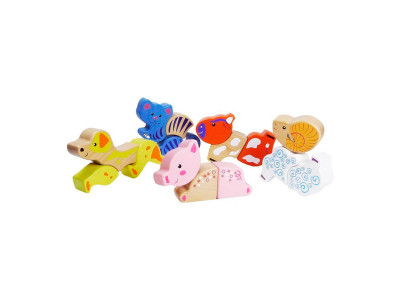 Магнітно-деревяні іграшки Wumba Свійські тварини 5 тварин 15 деталей 90002