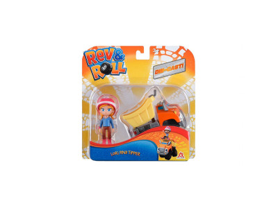 Ігровий набір Рев та Рамбл DieCast Лорі та Тіппер EU881051 Ігровий набір Рев та Рамбл DieCast Лорі та Тіппер EU881051