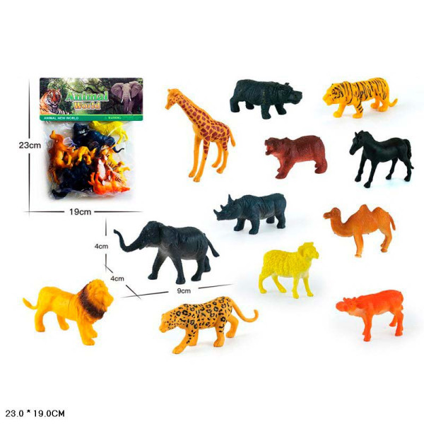 Тварини дикі 12 фігурок в упаковці 303-240
