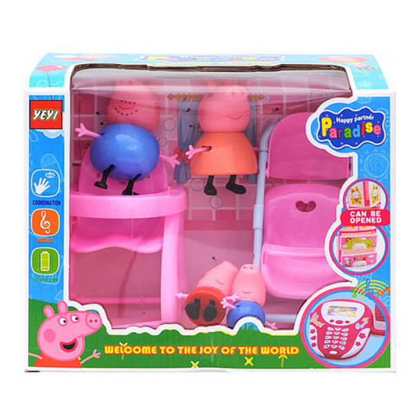 Ігровий набір із коляскою та столиком "Свинка Пеппа" YM705A Ігровий набір із коляскою та столиком "Свинка Пеппа" YM705A