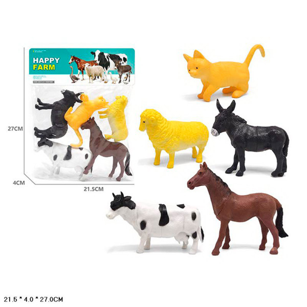 Іграшка набір свійських тварин5 штук в пакеті NC-204 Іграшка набір свійських тварин5 штук в пакеті NC-204