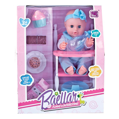 Пупс зі стільчиком для годування 30 см 12699_Blue