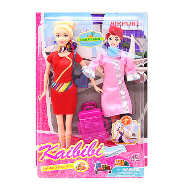 Лялька-стюардеса з сукнею та аксесуарами Kabibibi BLD127