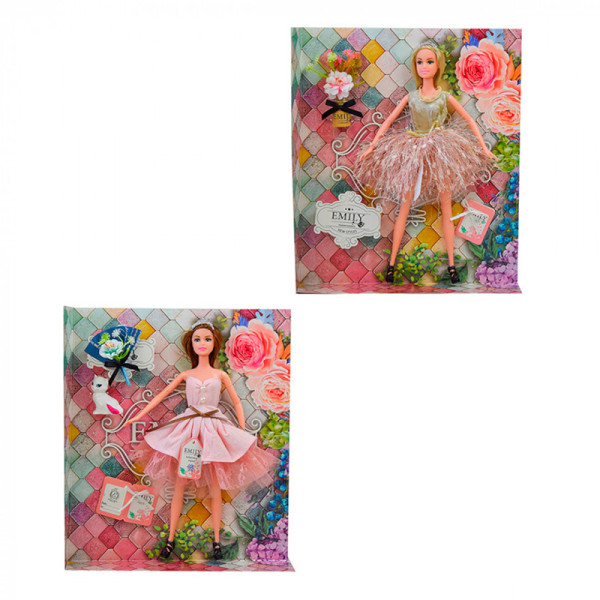 Іграшка лялька "Emily" арт. QJ077A/QJ077B 2 види з букетом та аксес QJ077A/QJ077B