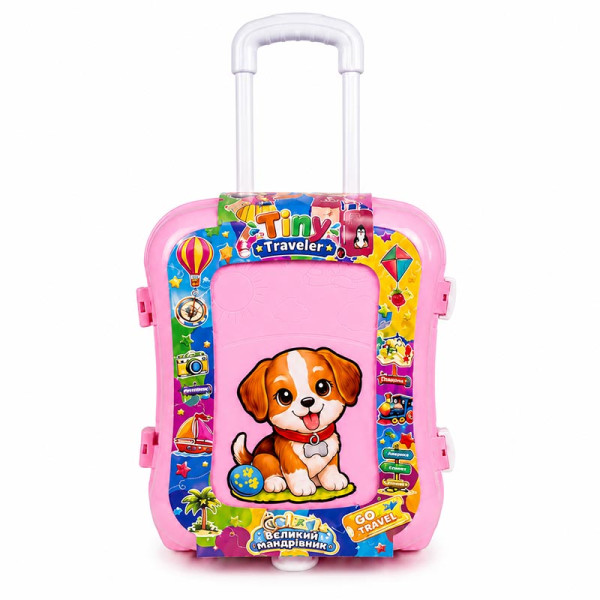 Дитяча валіза Бамсик "Великий мандрівник" порожній 305/26_Dog Pink