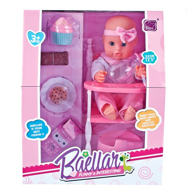 Пупс зі стільчиком для годування 30 см 12699_Pink