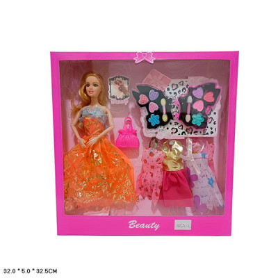 Лялька типу Барбі сукні, косметика, сумочка 035A-2