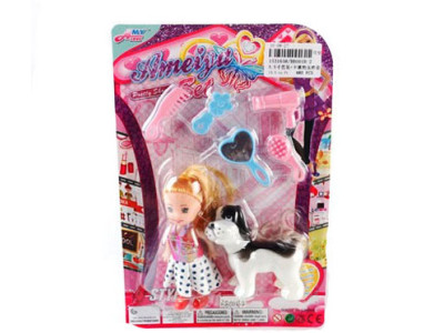 Лялька маленька із песиком та аксесуарами BB001H-2 Лялька маленька із песиком та аксесуарами BB001H-2