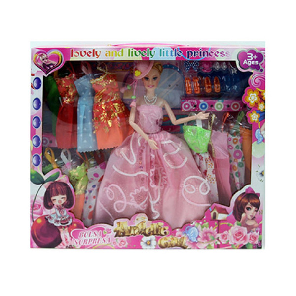 Лялька з нарядом шарнірна сукні 12шт аксесуари FT-12D10