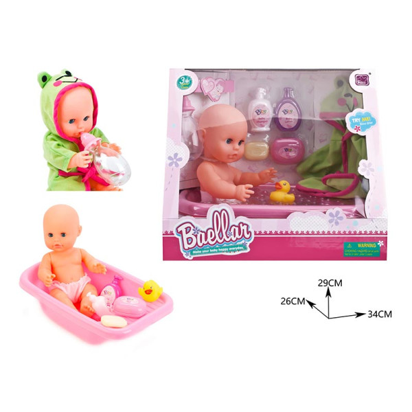 Лялька пупс 30 см для купання ванночка аксесуари халатик качечка 9399 Лялька пупс 30 см для купання ванночка аксесуари халатик качечка 9399