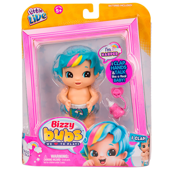 Інтерактивна лялька Мoose Little Live Bizzy Bubs Clap Baby Harper Харпер Ха 28534