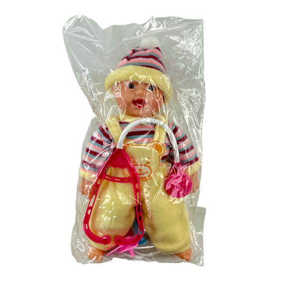 Пупс з аксесуарами 25см X1019/1019-1_Yellow-Multicolor Пупс з аксесуарами 25см X1019/1019-1_Yellow-Multicolor
